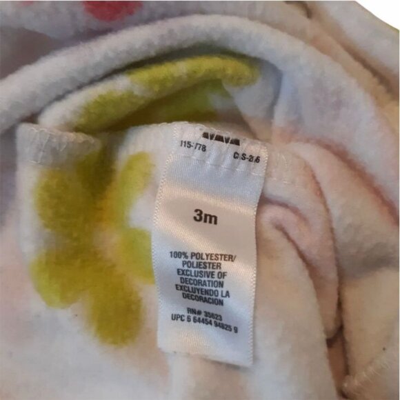 Baby Girls Floral Footed Sleep & Play Pajamas By Carters 3 Months Long Sleeves - Picture 3 of 5